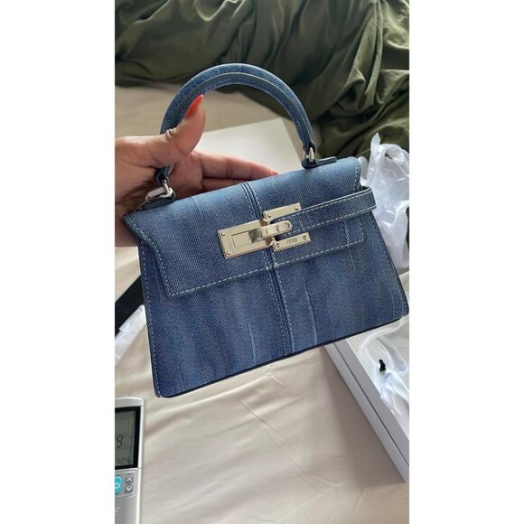🆕Jw Pei Women Blue Vegan Leather Imported Elegant Sustainable Top Handle Bag - Picture 1 of 10